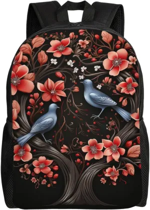 Laptop Backpack for Women Men Carry-on Backpack Lovebirds Daypack Lightweight Travel Shoulder Bags