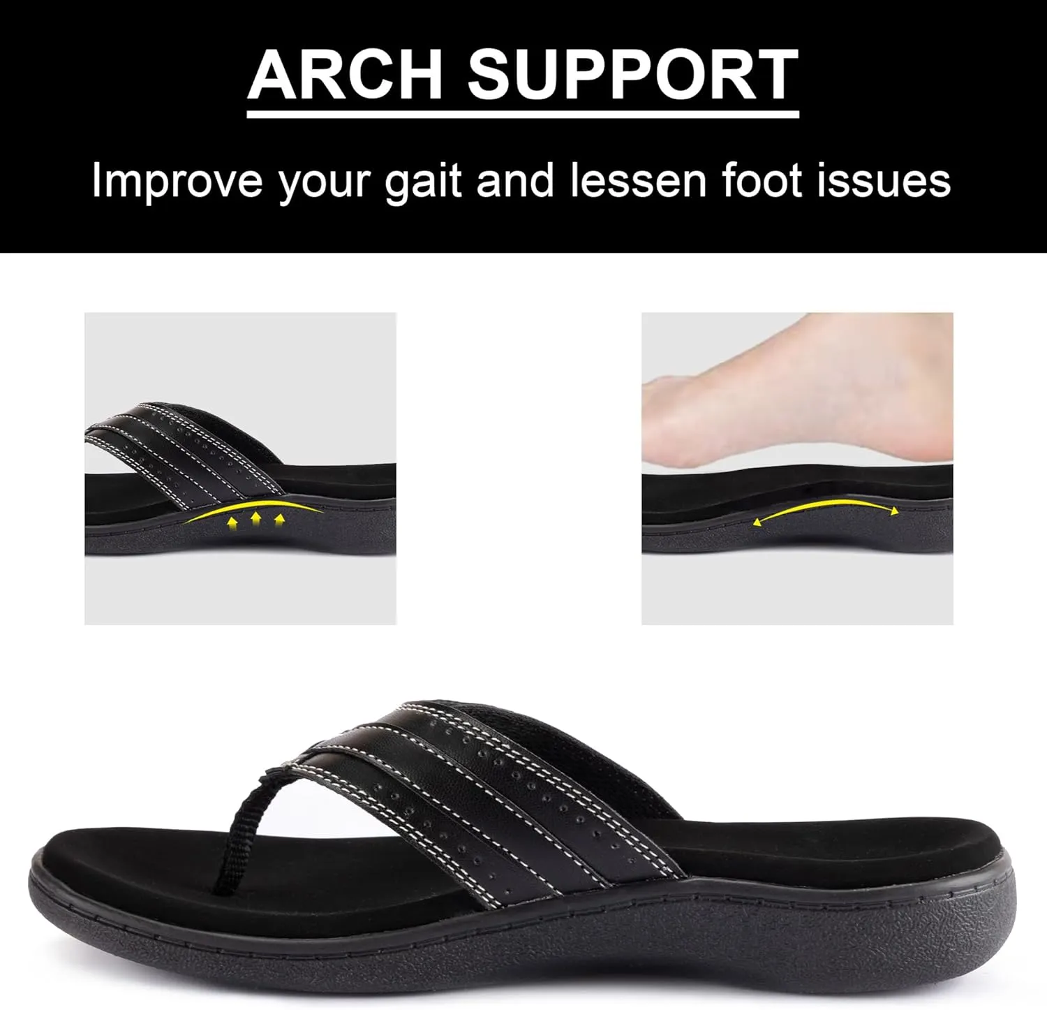 LazyStep Women's Orthotic Slide Sandals, Lightweight Flip Flops, Athletic Slip On with Arch Support