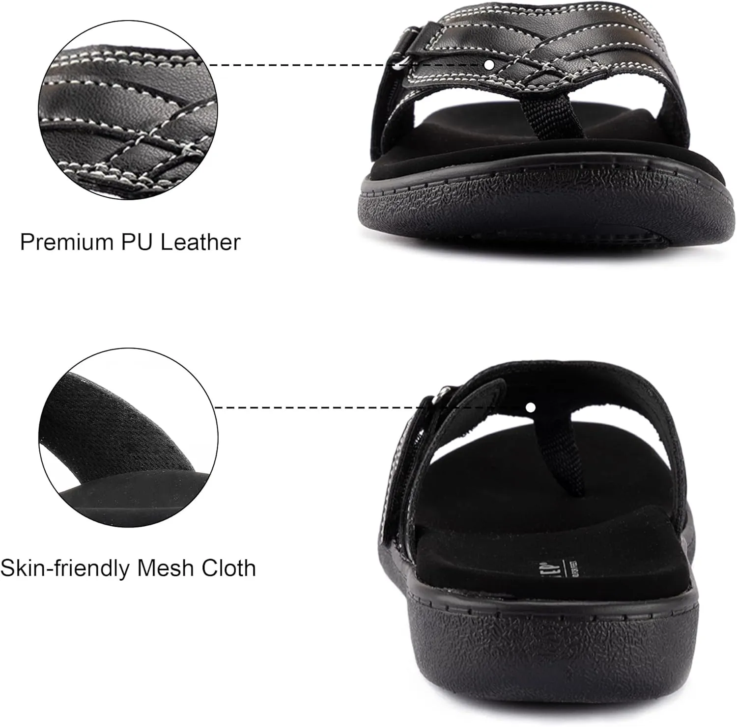 LazyStep Women's Orthotic Slide Sandals, Lightweight Flip Flops, Athletic Slip On with Arch Support