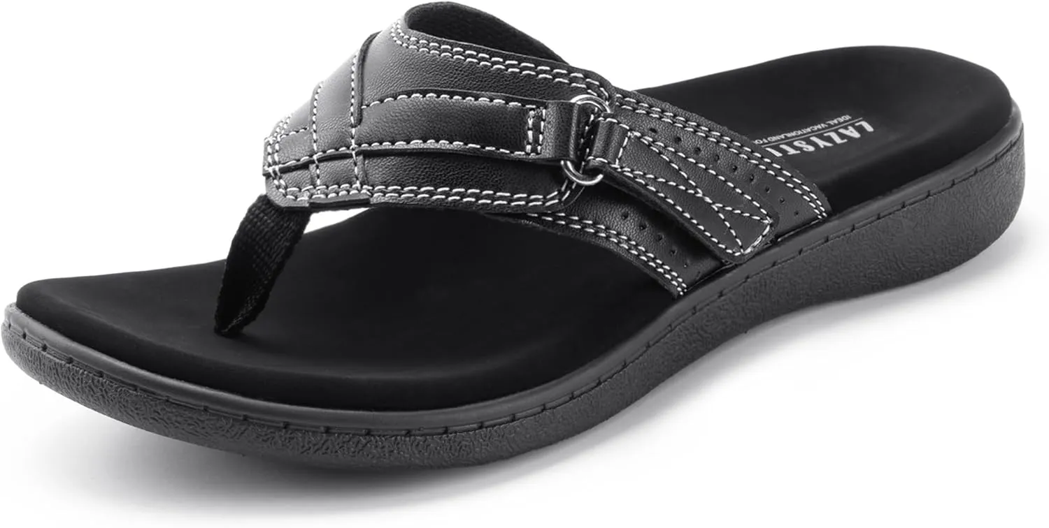 LazyStep Women's Orthotic Slide Sandals, Lightweight Flip Flops, Athletic Slip On with Arch Support