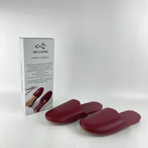 Leather slippers, Men's Leather Slippers Genuine Leather Slippers for Men Scuff Slippers with Memory Foam Minimalist Mules House Slip-on Shoes for Office Home Bedroom Living Room Guests Visitor