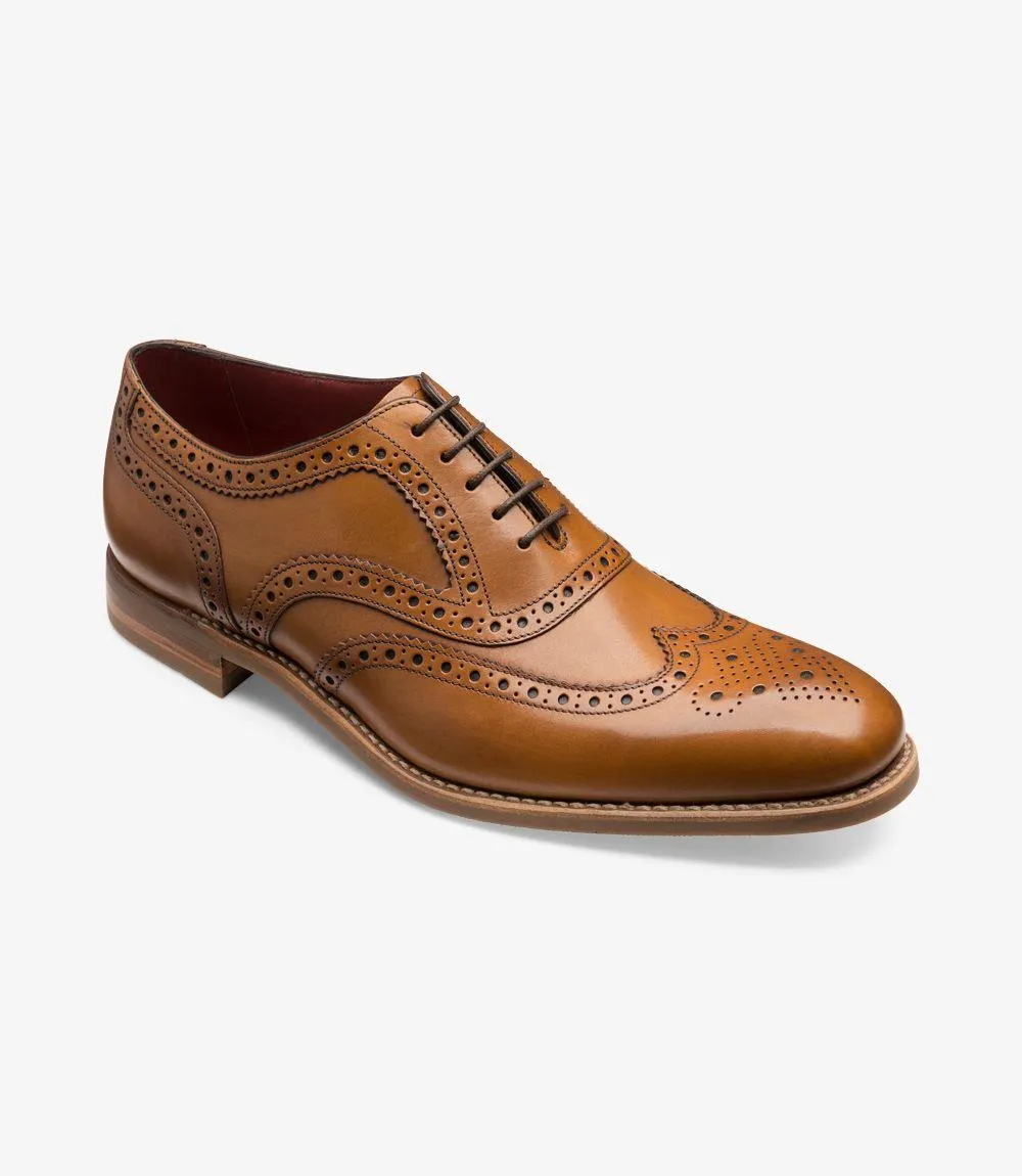 LOAKE KERRIDGE TAN OXFORD BROGUE RUBBER SOLE F-MEDIUM