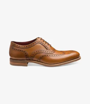 LOAKE KERRIDGE TAN OXFORD BROGUE RUBBER SOLE F-MEDIUM