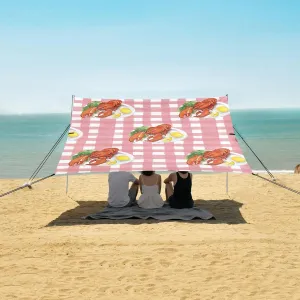 Lobster Pattern Cook Lemon Beach Camping Tent Sun Shelter for Whole Family, Beach Shade Canopy with UPF50  UV Protection,Easy Set Up and Carry,Outdoor Shade for Trips, Fishing, Backyard Fun Pic