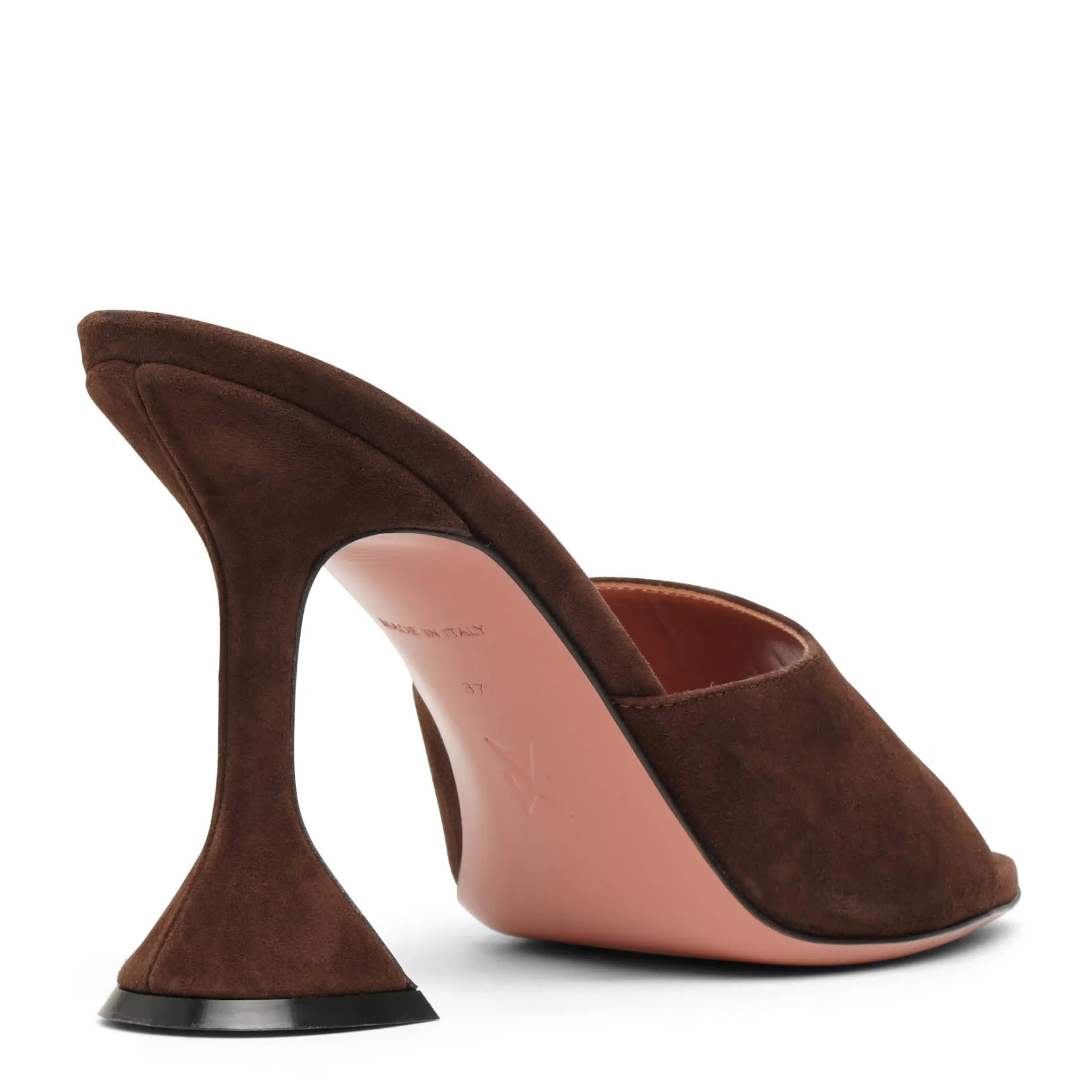Lupita 95 dark brown suede mules