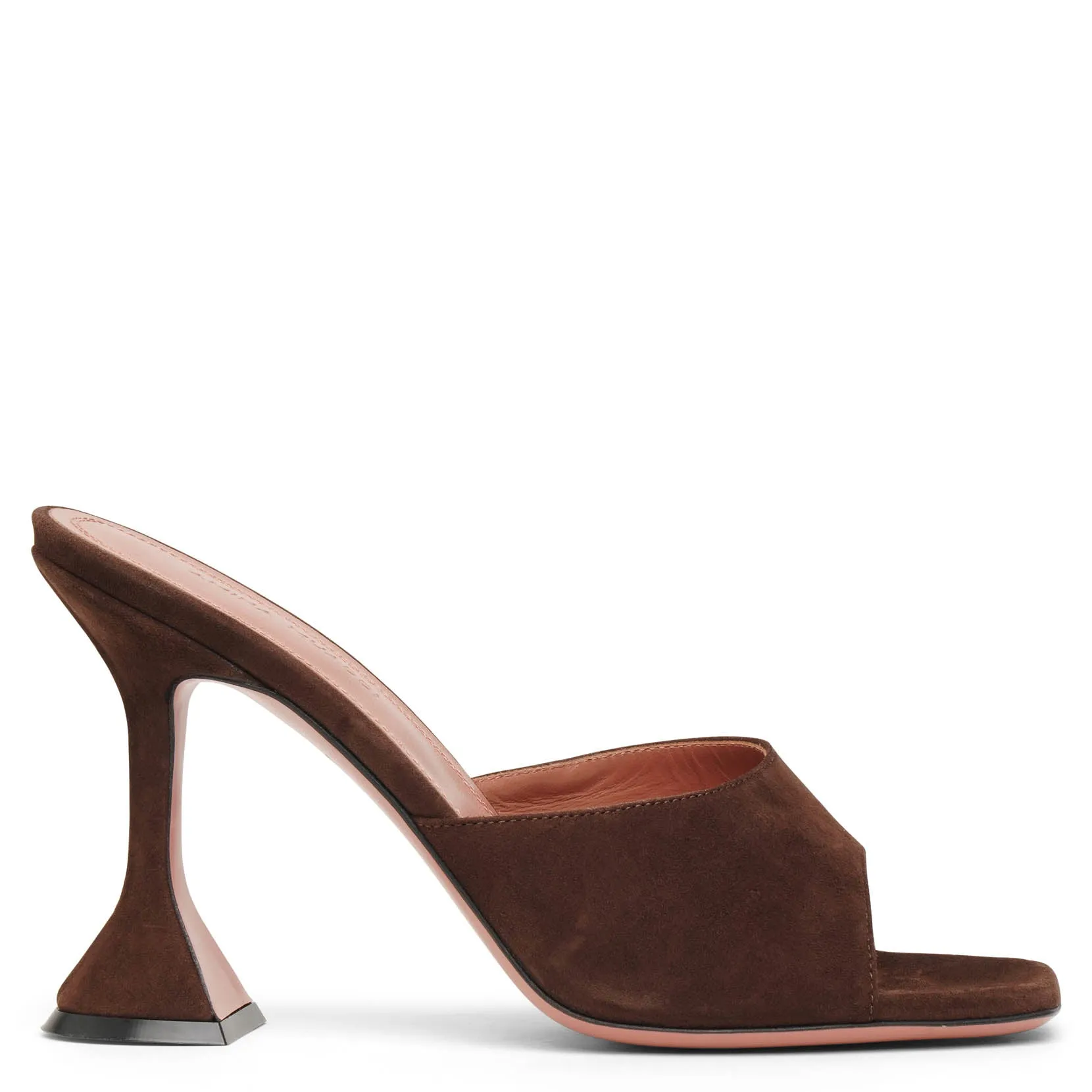 Lupita 95 dark brown suede mules