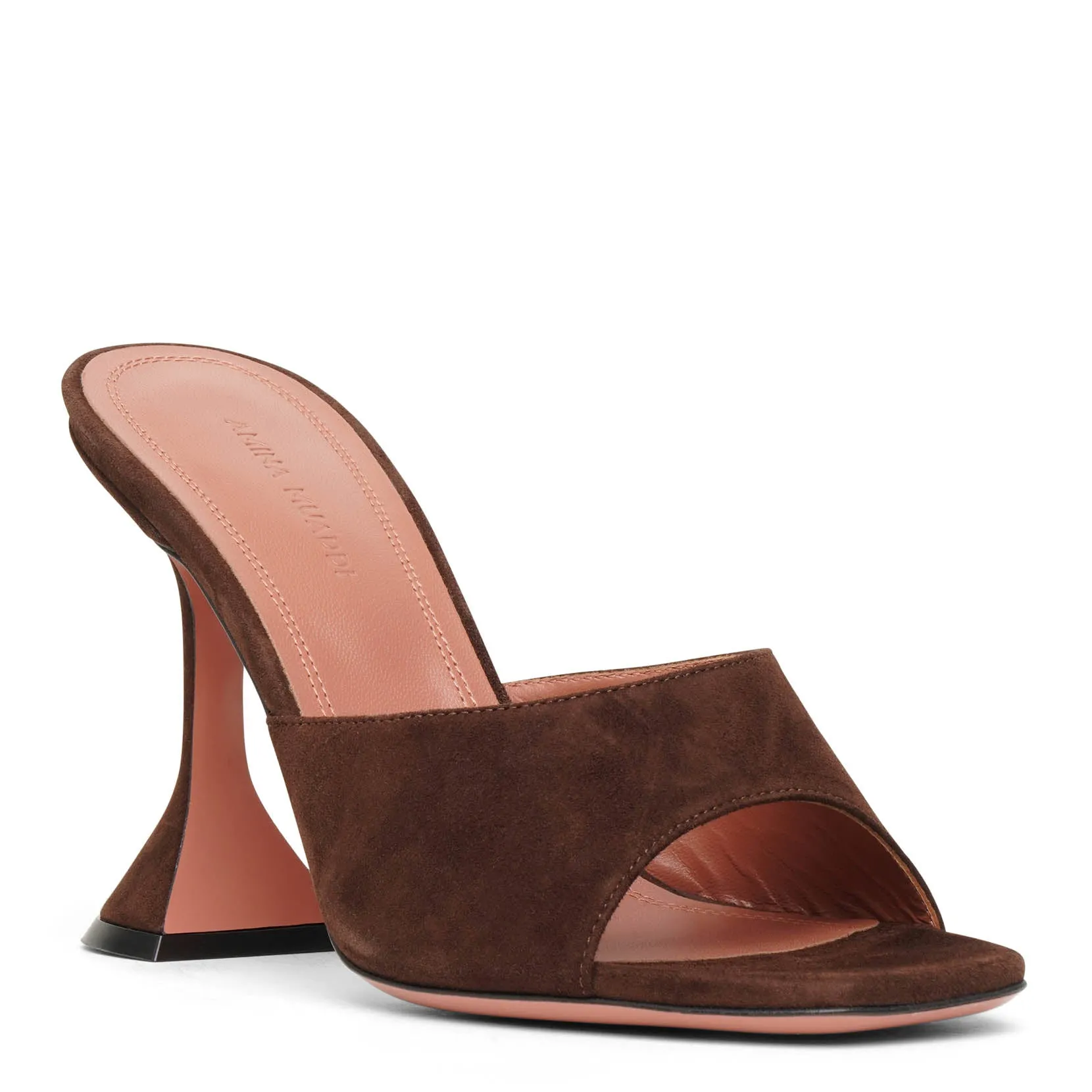 Lupita 95 dark brown suede mules