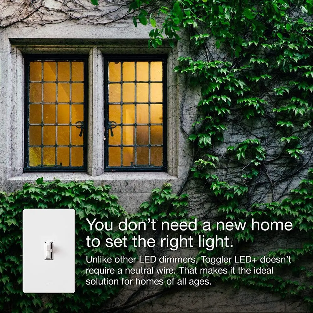Lutron Ariadni/Toggler LED  Dimmer Switch for Dimmable LED, Halogen and Incandescent Bulbs, 150 Watt, Single-Pole or 3-Way, AYCL-153P-IV, Ivory