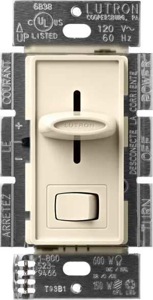 Lutron Skylark LED  Dimmer Switch for Dimmable LED, Halogen and Incandescent Bulbs | 150W/Single-Pole or 3-Way | SCL-153P-AL | Almond