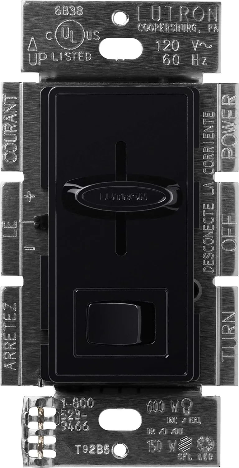 Lutron Skylark LED  Dimmer Switch for Dimmable LED, Halogen and Incandescent Bulbs | 150W/Single-Pole or 3-Way | SCL-153P-BL | Black