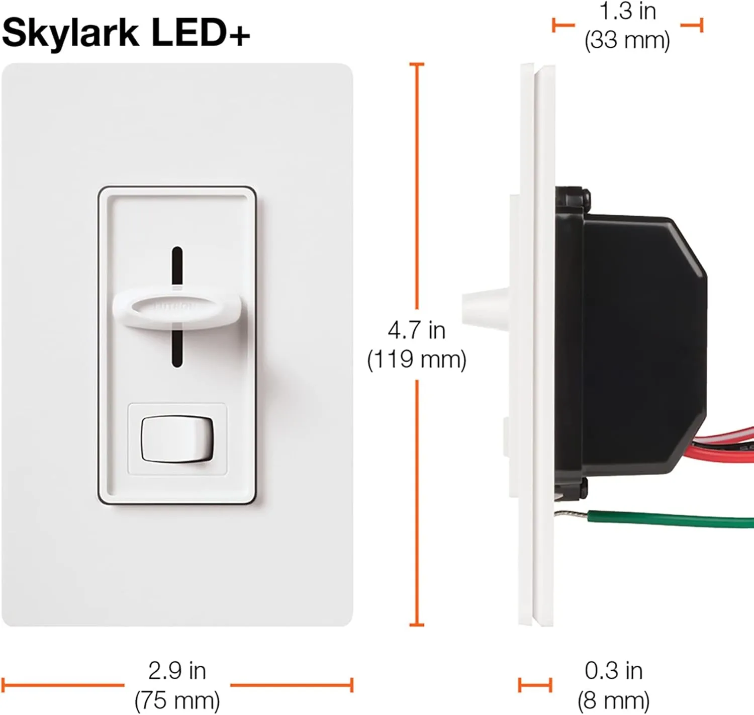Lutron Skylark LED  Dimmer Switch for Dimmable LED, Halogen and Incandescent Bulbs | 150W/Single-Pole or 3-Way | SCL-153P-BL | Black