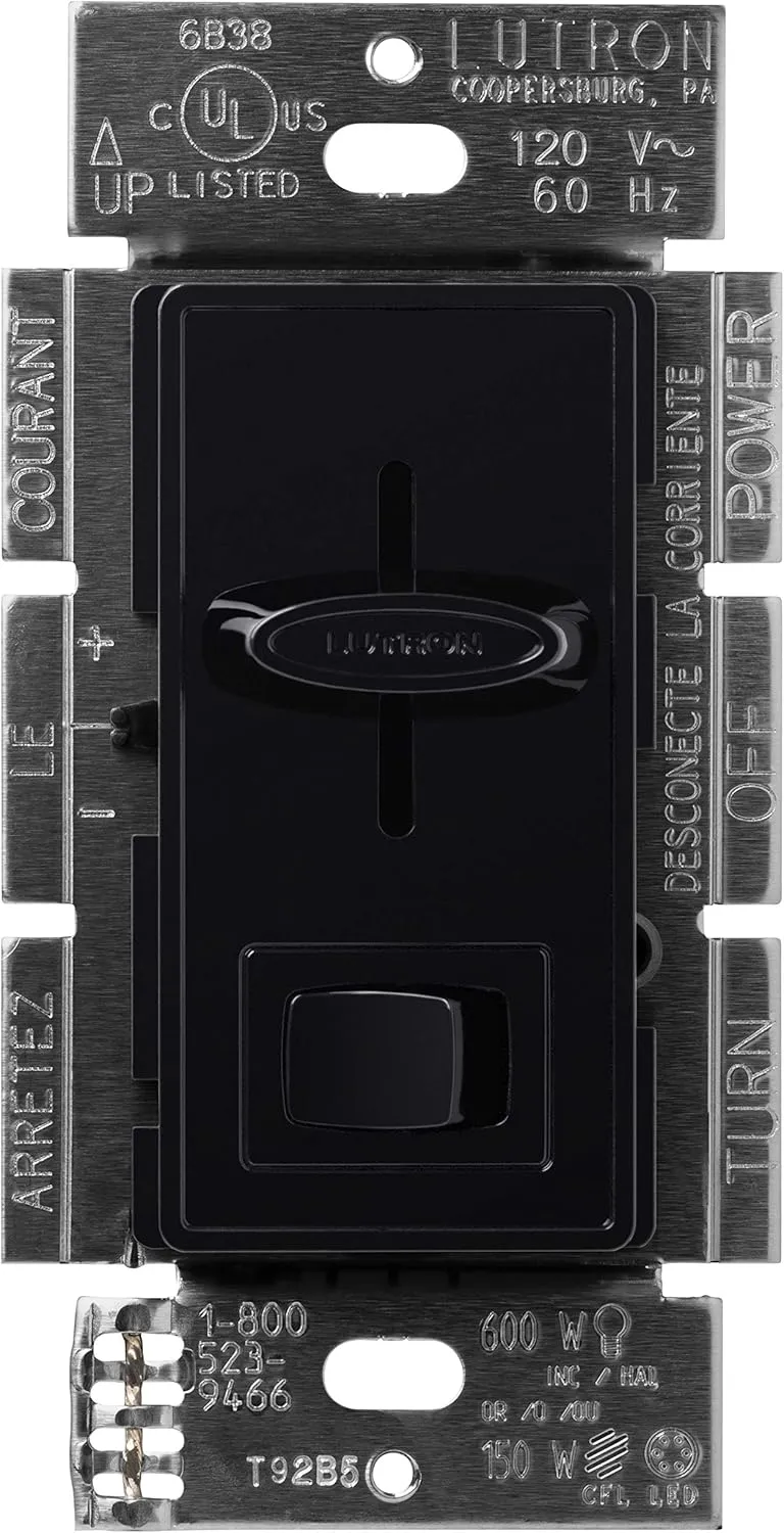 Lutron Skylark LED  Dimmer Switch for Dimmable LED, Halogen and Incandescent Bulbs | 150W/Single-Pole or 3-Way | SCL-153P-BL | Black