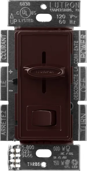 Lutron Skylark LED  Dimmer Switch for Dimmable LED, Halogen and Incandescent Bulbs | 150W/Single-Pole or 3-Way | SCL-153P-BR | Brown