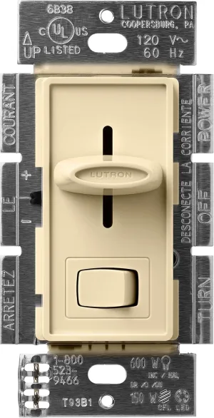 Lutron Skylark LED  Dimmer Switch for Dimmable LED, Halogen and Incandescent Bulbs | 150W/Single-Pole or 3-Way | SCL-153P-IV | Ivory