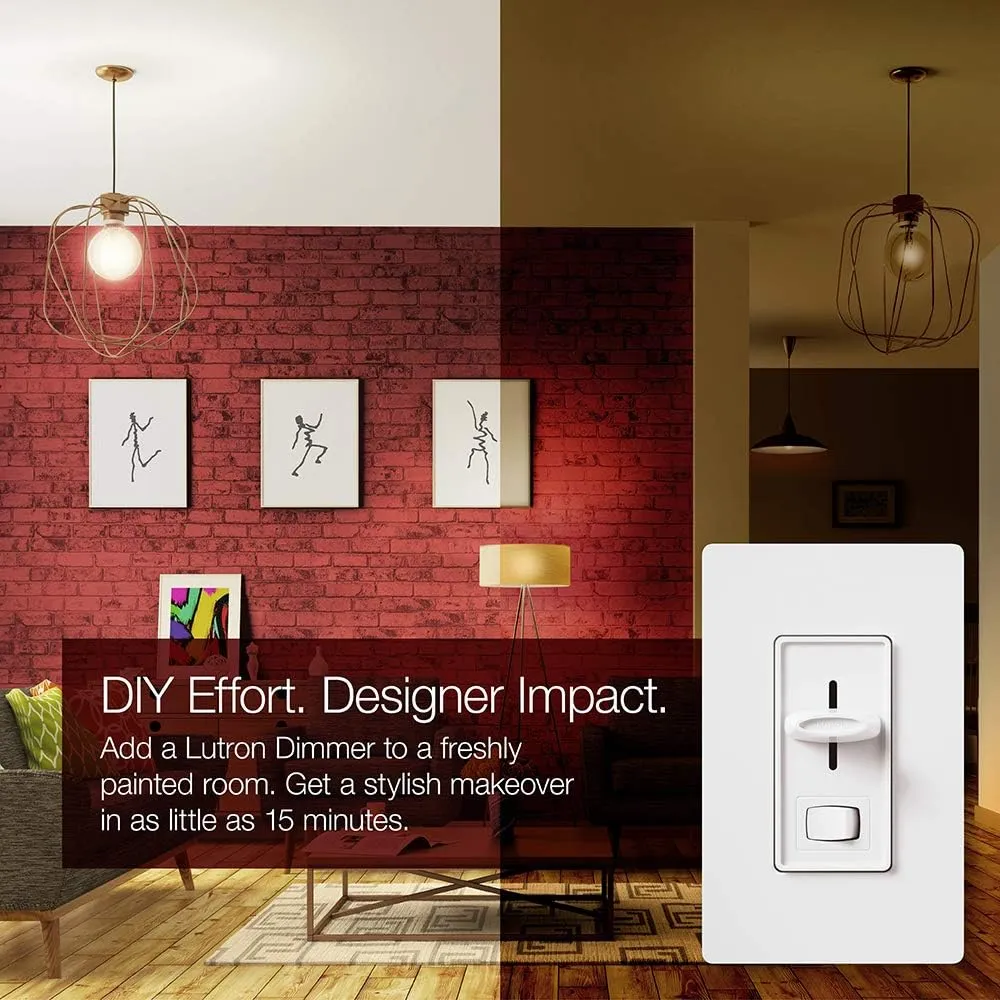 Lutron Skylark LED  Dimmer Switch for Dimmable LED, Halogen and Incandescent Bulbs | 150W/Single-Pole or 3-Way | SCL-153P-IV | Ivory