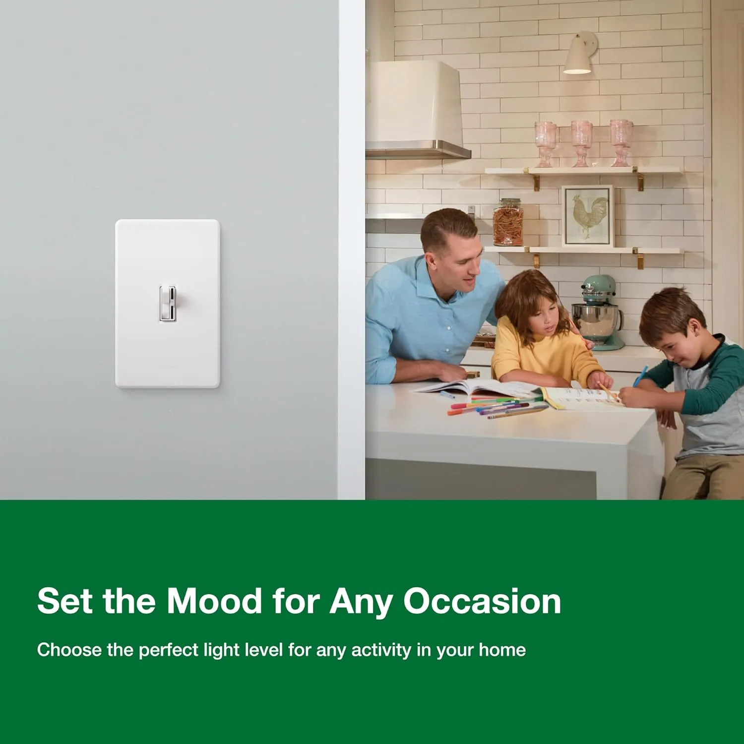 Lutron Toggler LED  Dimmer Switch for Dimmable LED, Halogen and Incandescent Bulbs, 150 Watt, Single-Pole or 3-Way, TGCL-153PH-LA, Light Almond
