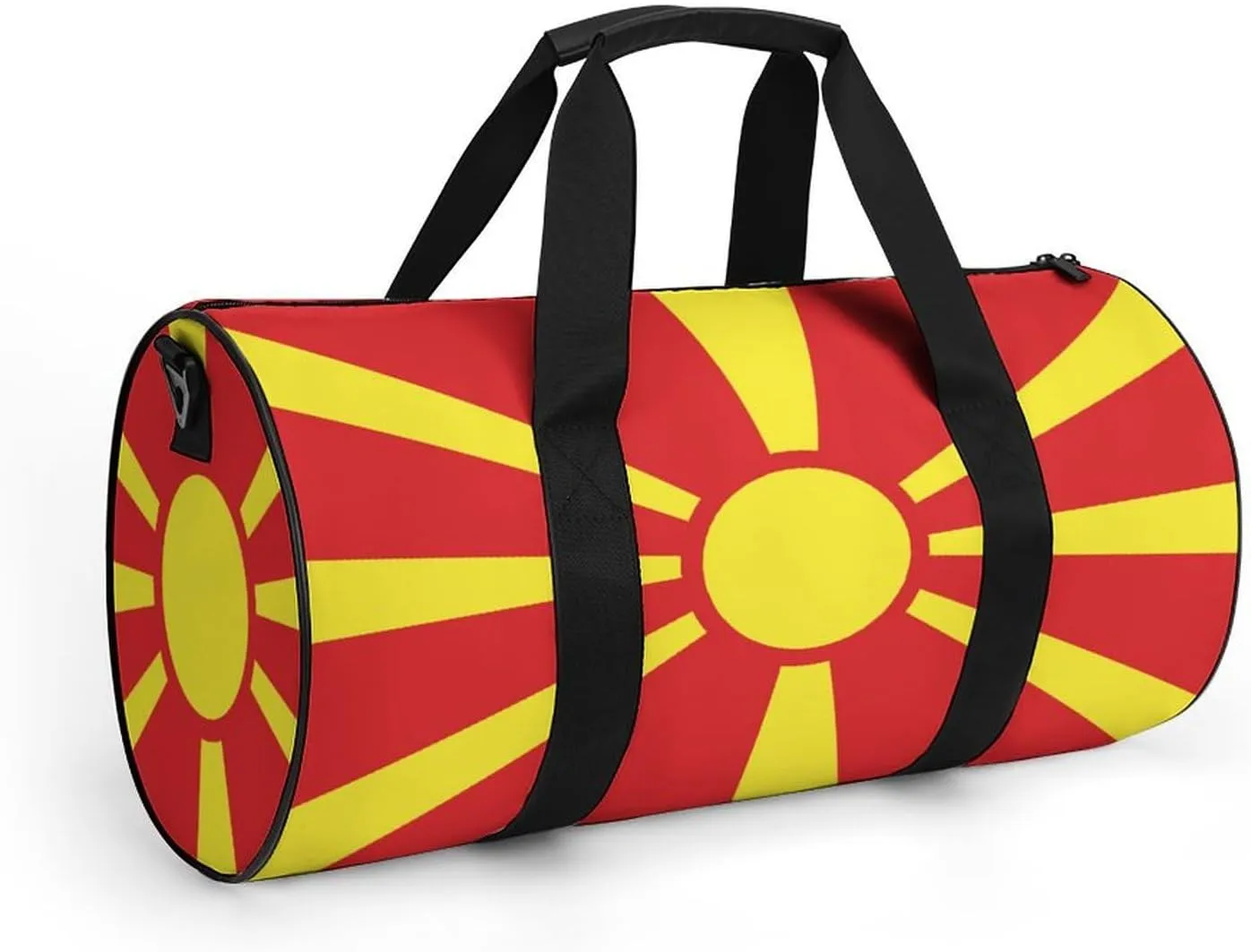 Macedonia Flag Waterproof Gym Bag for Women Men with Wet Pocket Sports Duffel for Travel Weekender