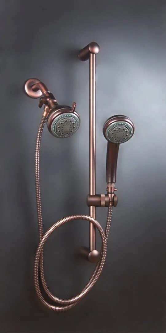 Mariner 2 Shower Head - Oil Rubbed Bronze - Dual Shower Heads with Slide Bar