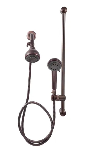 Mariner 2 Shower Head - Oil Rubbed Bronze - Dual Shower Heads with Slide Bar