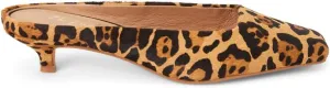 Matisse Womens Classy Leopard Square Toe Kitten Mules Dress Casual Low Heel 1-2" - Brown