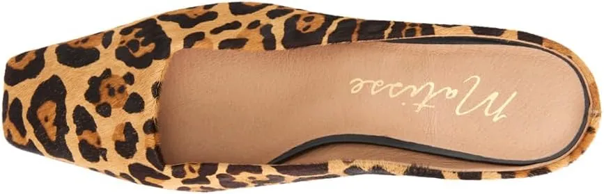 Matisse Womens Classy Leopard Square Toe Kitten Mules Dress Casual Low Heel 1-2" - Brown