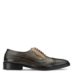 Medallion Captoe Leather Oxford Shoes