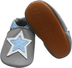 Mejale Baby Rubber Sole Shoes Boy Girl Infant Crawling Toddler Moccasins Leather Walking Anti-Slip Newborn Mini Kids Crib Boots