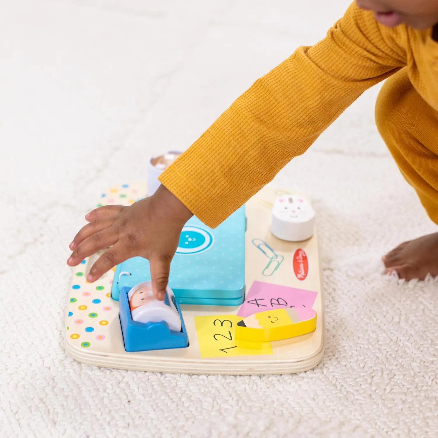 Melissa & Doug Wooden Work & Play Desktop Activity Board Infant and Toddler Sensory Toy - FSC Certified
