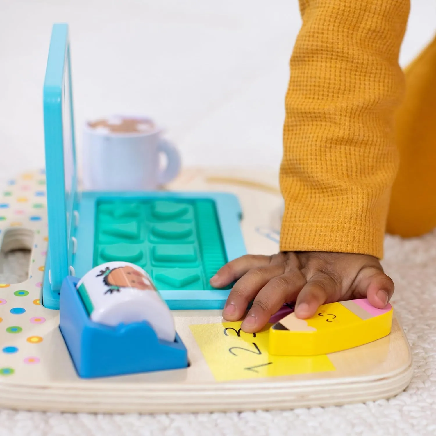 Melissa & Doug Wooden Work & Play Desktop Activity Board Infant and Toddler Sensory Toy - FSC Certified