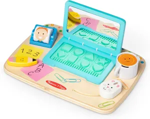 Melissa & Doug Wooden Work & Play Desktop Activity Board Infant and Toddler Sensory Toy - FSC Certified