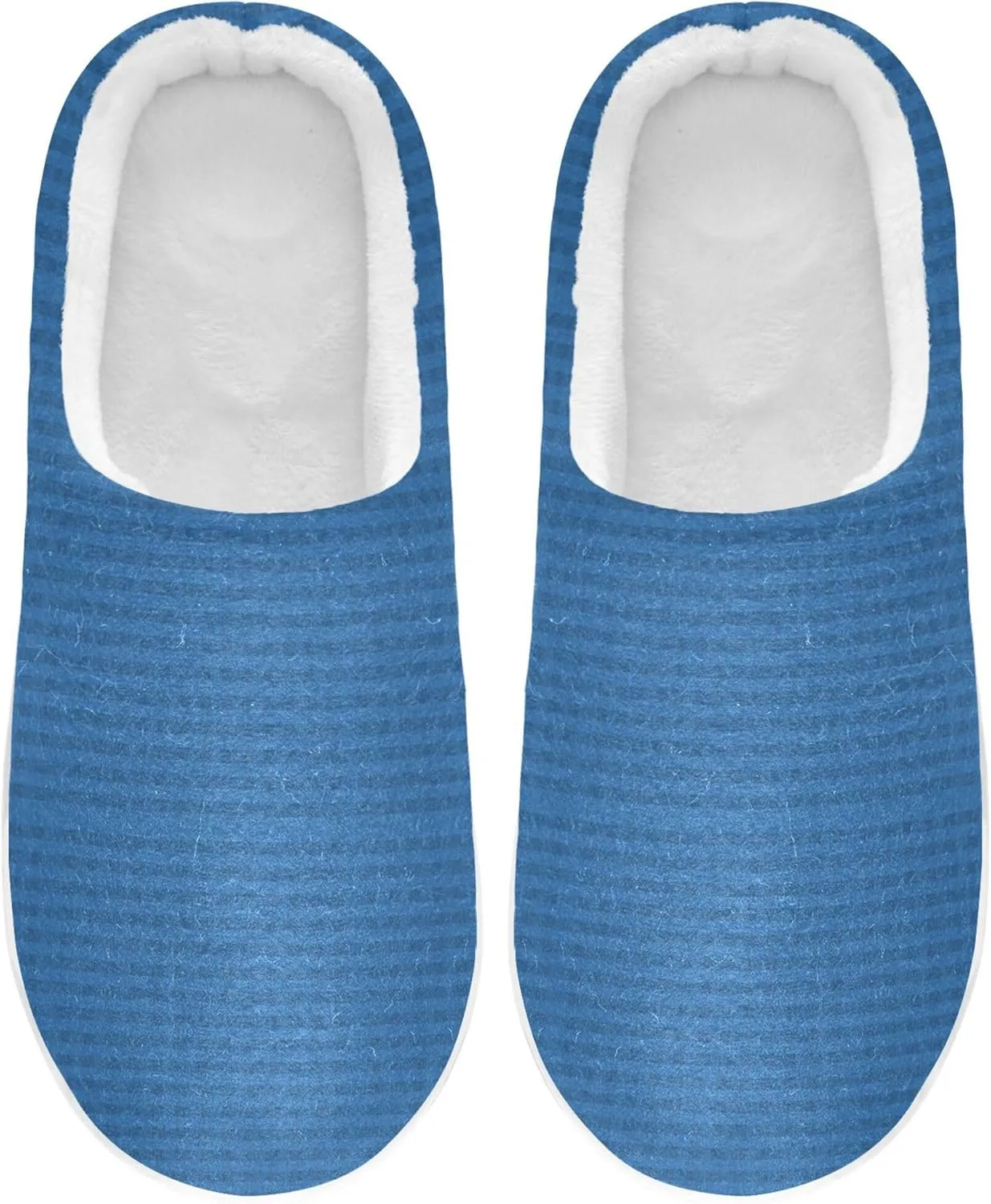Memory Foam Slipper for Women and Men Warm Plush Non-Slip Soft Warm Funny Slippers Hotel Travel Bedroom Airplane Party XL Gingham Buffalo Plaid Tartan Check Scotland Blue