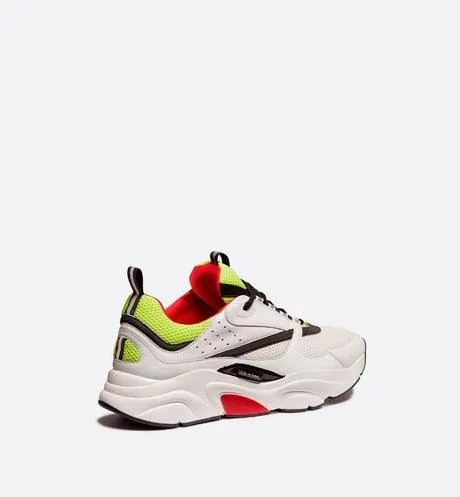 MEN DIOR B22 WHITE, YELLOW AND BLACK CANVAS AND CALFSKIN SNEAKER