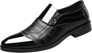 Men Shoes Boots Leather Classical Style Men's Breathable Hollow Business Casual Pointed Shoes Combers (Black, 11.5)
