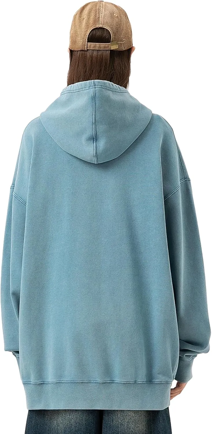 Men's Graphic Print Oversized Vintage Hoodies Casual High Gram Heavy Washed Cotton Winter Hoodies