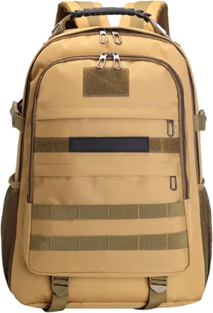 Men's Oxford Cloth Tactical Backpack 40L Outdoor Camping Rucksack Large Capacity Hiking Travel Daypack (Brown)