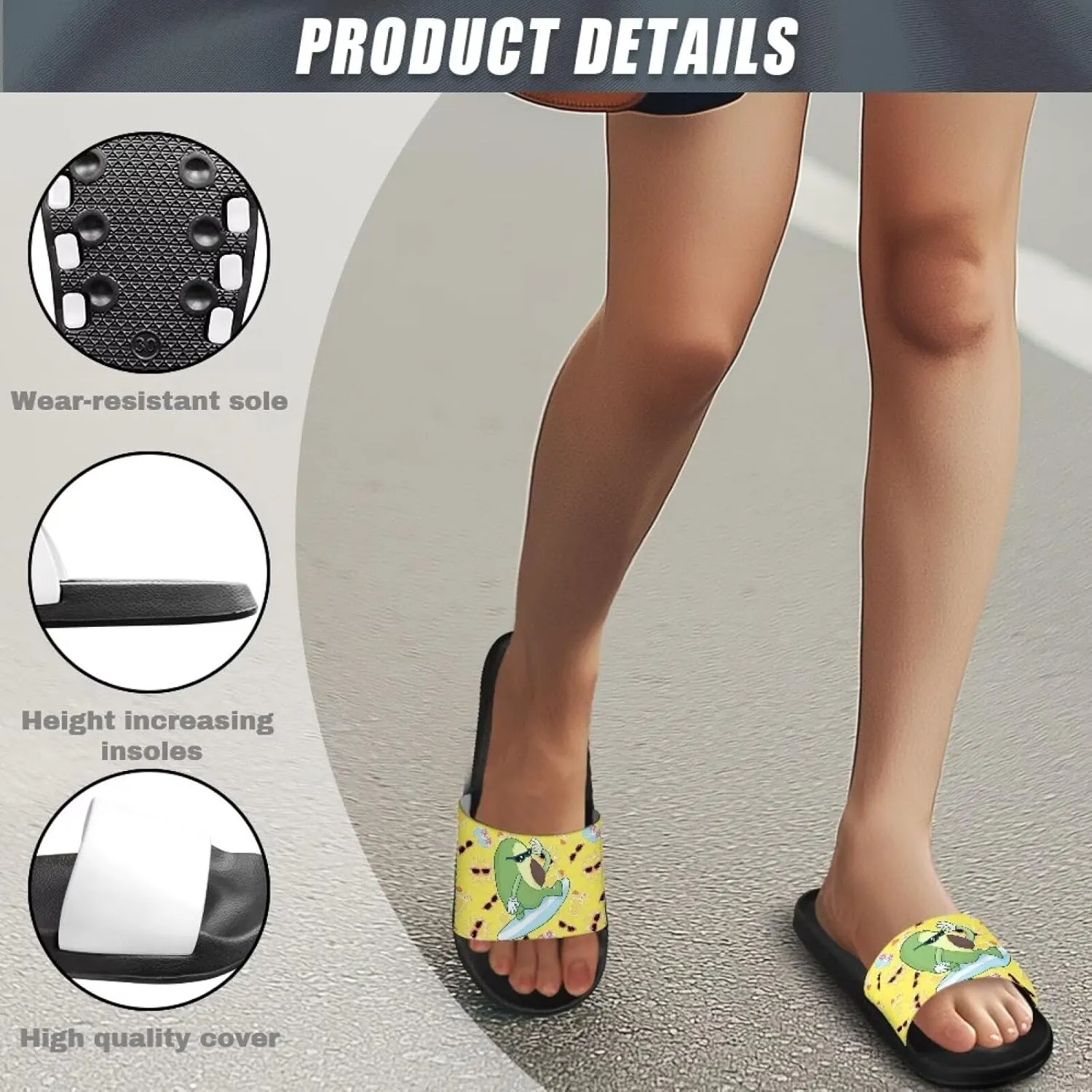 Men's Shower Shoes, Wear Resistant Shower Slippers, Lightweight Slides Sandals Pool Slides House Slipper Non-Slip Beach Sandal