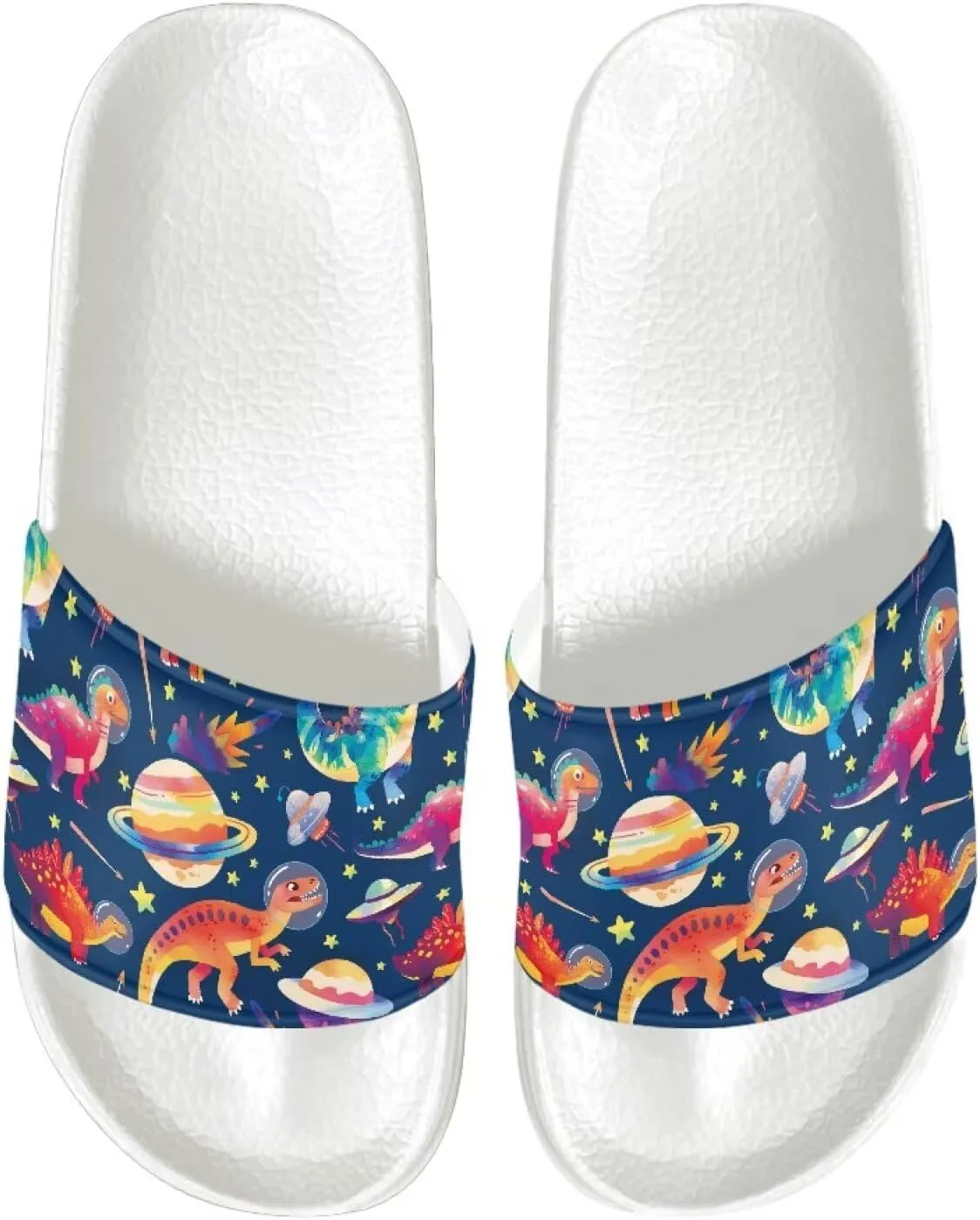 Men's Slide Sandals Lightweight Non Slip Athletic Sandals Open Toe Slip-on Summer Slippers Spa Flip Flops White Sole Size 5-14