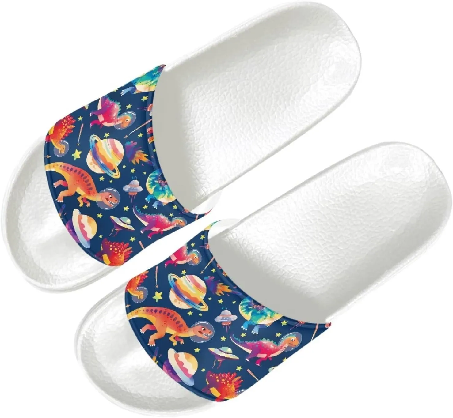 Men's Slide Sandals Lightweight Non Slip Athletic Sandals Open Toe Slip-on Summer Slippers Spa Flip Flops White Sole Size 5-14