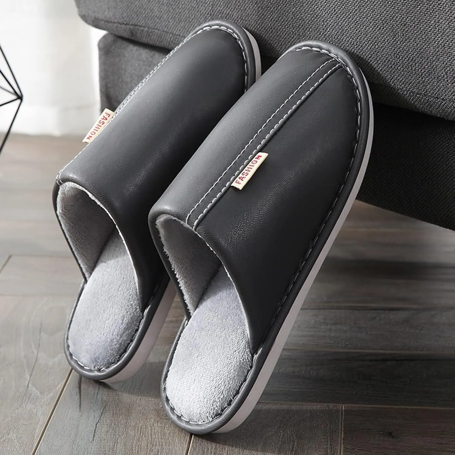 Mens Slippers Slip on Indoor Outdoor Cute Printed Warm Casual Household Slippers Mens Slippers Leather Bottom