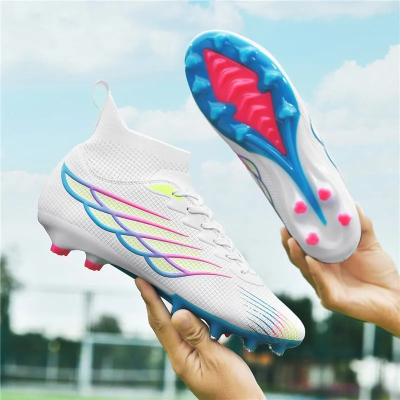 Men's Soccer Cleats Football Cleats for Mens Big Boys High-Top Non-Slip Spikes Shoes for Youth Professional Training Turf Indoor Outdoor Sneaker