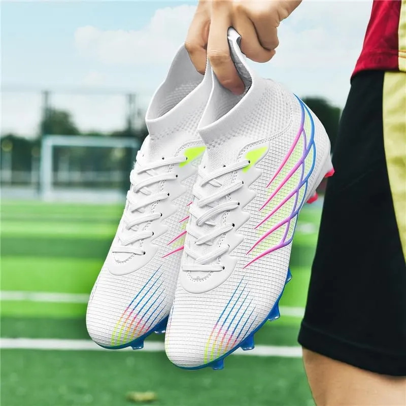 Men's Soccer Cleats Football Cleats for Mens Big Boys High-Top Non-Slip Spikes Shoes for Youth Professional Training Turf Indoor Outdoor Sneaker