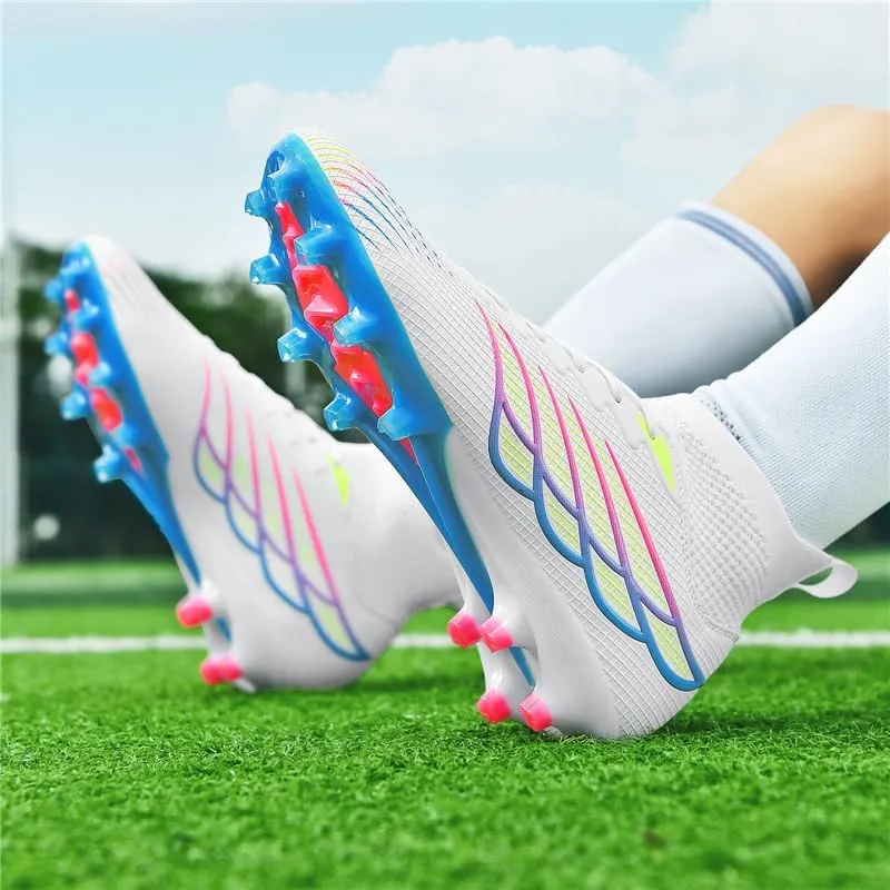 Men's Soccer Cleats Football Cleats for Mens Big Boys High-Top Non-Slip Spikes Shoes for Youth Professional Training Turf Indoor Outdoor Sneaker