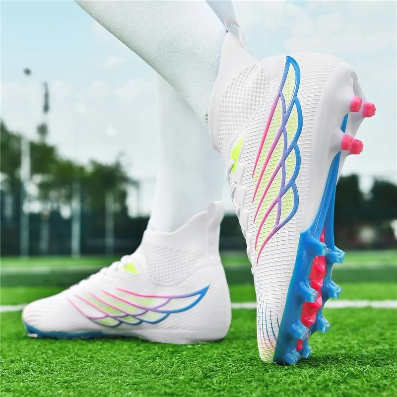 Men's Soccer Cleats Football Cleats for Mens Big Boys High-Top Non-Slip Spikes Shoes for Youth Professional Training Turf Indoor Outdoor Sneaker