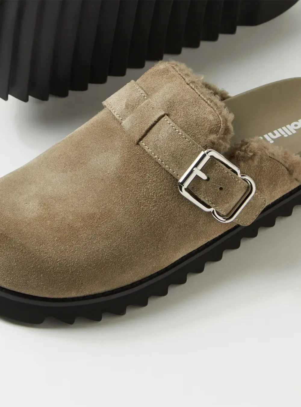 Merchah Suede Mules -  Khaki Black