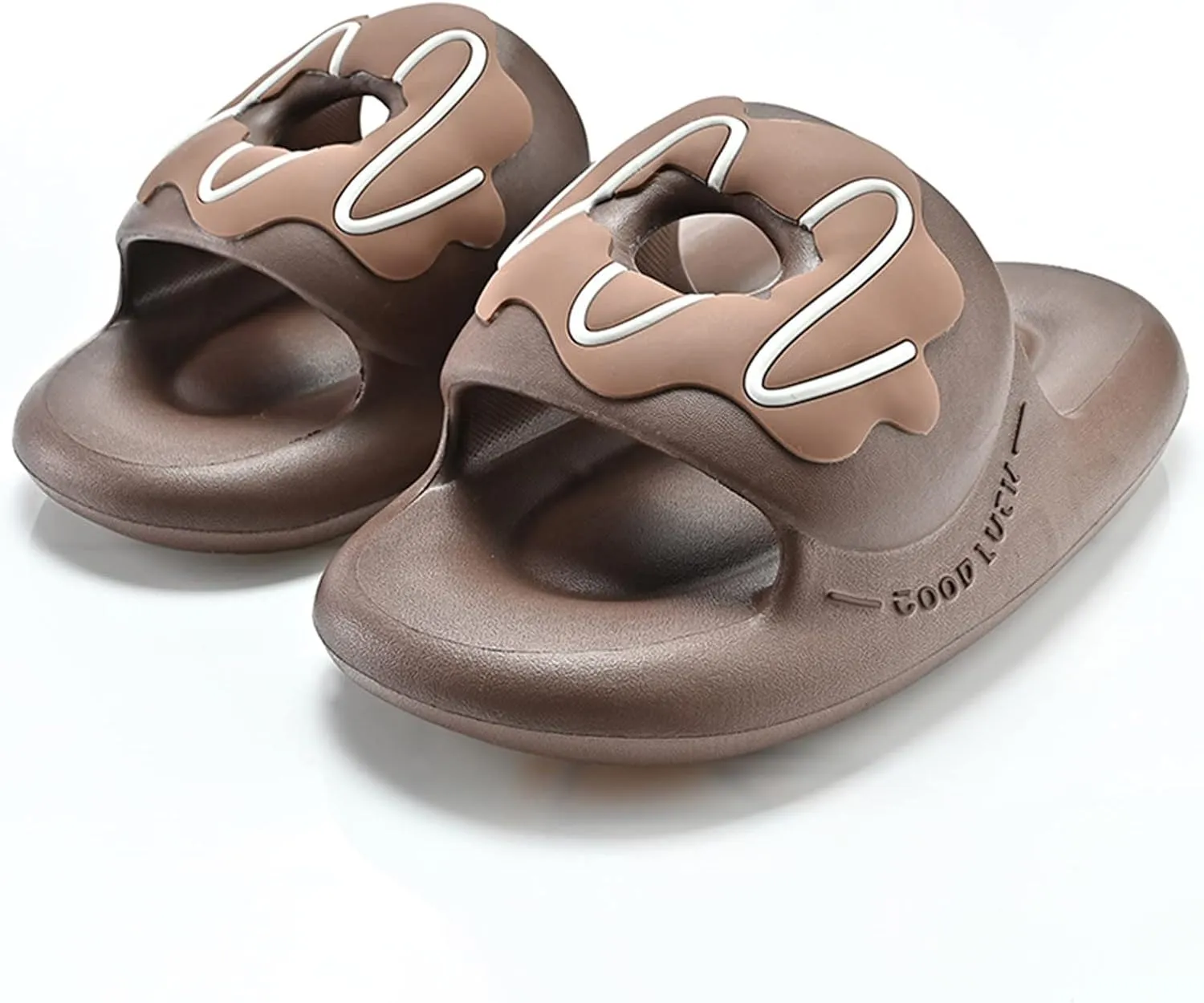 Microfiber Slippers for Men Flat Soles Thick Soles Non Slip Doughnuts Colorblock Open Toed Slippers Slides for