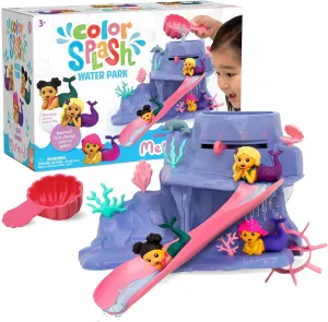 MindWare Mermaid Color Splash Water Park Bathtub Playset - Interactive Bath Toys with Color Changing Mermaid Doll Figures - Gift for 3 Year Olds and Up
