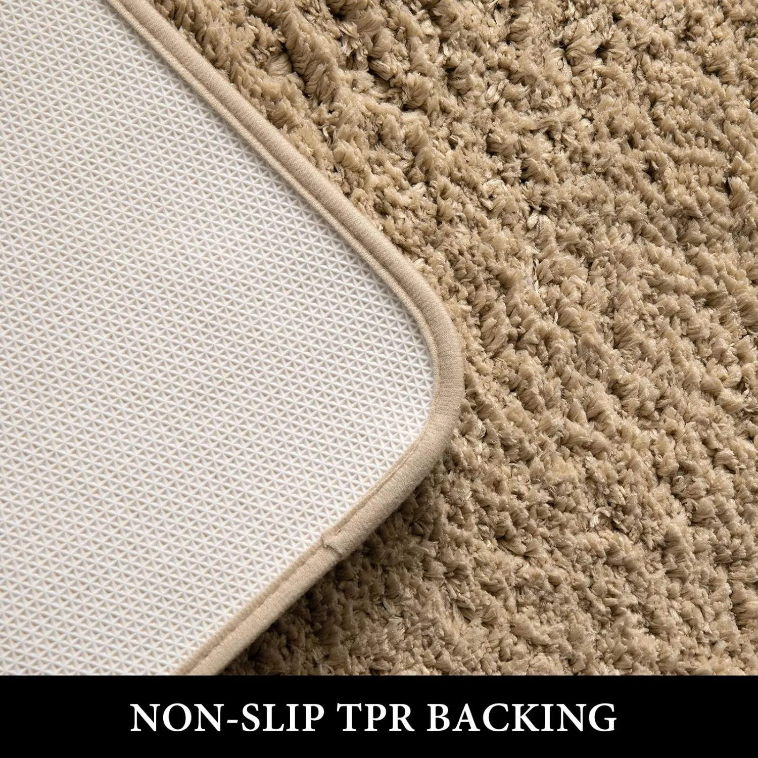 MIULEE Non Slip Small Bathroom Rug Bath Mats for Bathroom(16x24,Camel) Absorbent Thick Soft Microfiber Bathroom Mat Machine Washable Bath Rug Plush Carpet for Tub Shower