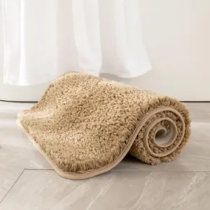 MIULEE Non Slip Small Bathroom Rug Bath Mats for Bathroom(16x24,Camel) Absorbent Thick Soft Microfiber Bathroom Mat Machine Washable Bath Rug Plush Carpet for Tub Shower