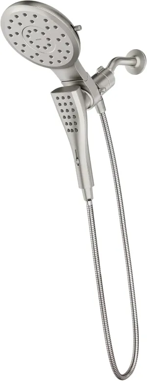 Moen 220C3EPBN Verso Eco-Performance Eight-Function 7 Round Shower Spray Head with Handshower, 72-Inch Hose, Brushed Nickel