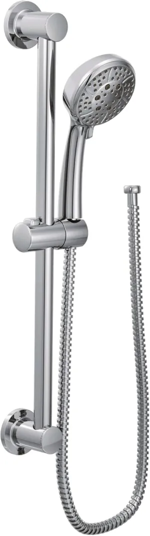Moen Eco-Performance Chrome 4-Spray Pattern Handheld Showerhead with 69-Inch-Long Hose and 30-Inch Grab Slide Bar, 3669EP